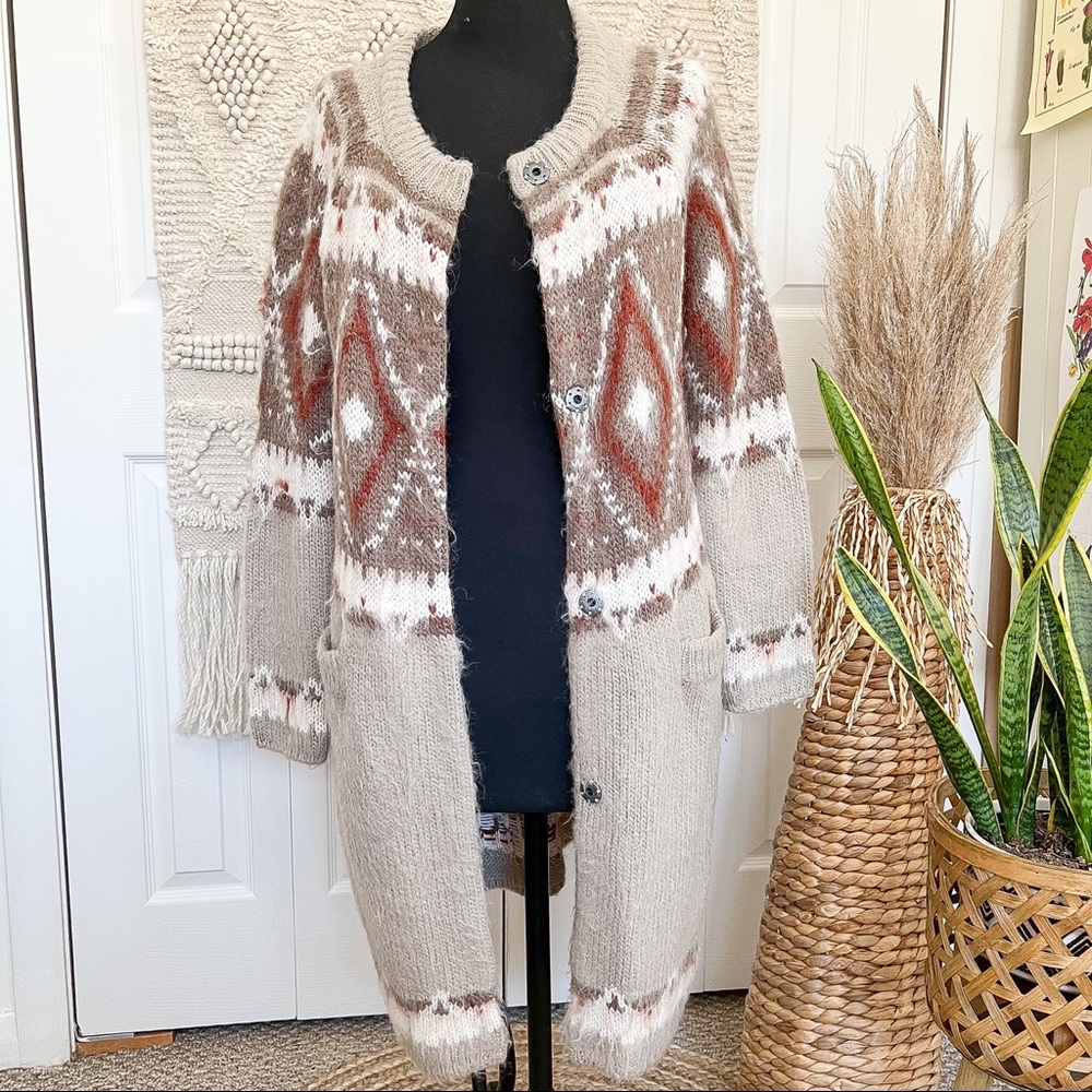 Free People Frosted Fair Isle Cardigan Jacket - Picture 2 of 11